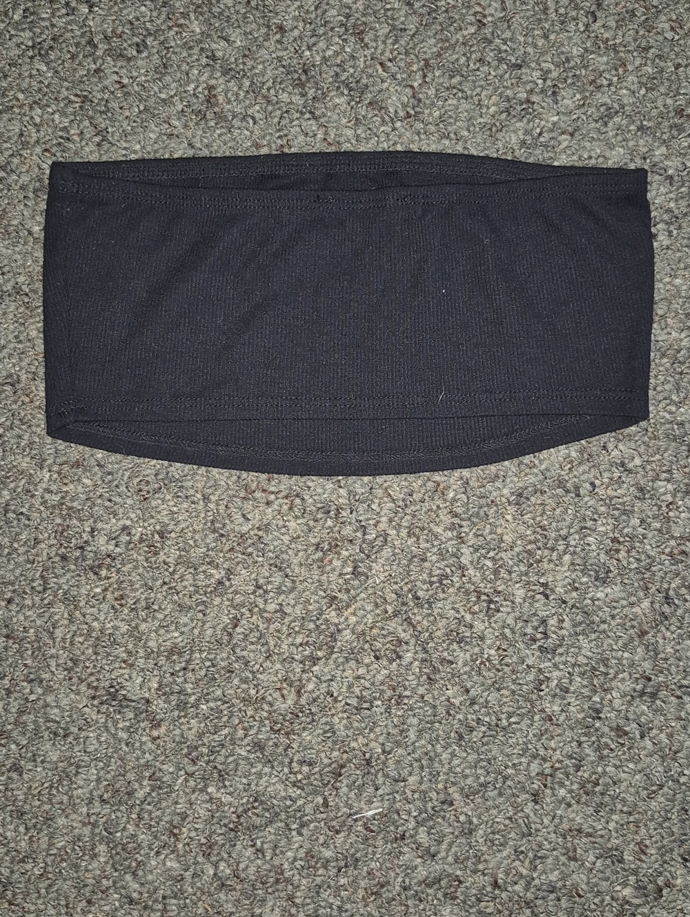 Knit Riot Black Ribbed Cropped Tube Top Small